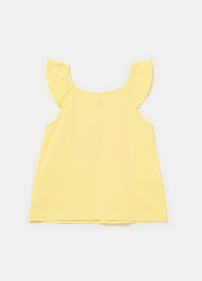 ⁦Girls' Printed Vest Top – Light Yellow⁩ - الصورة ⁦2⁩