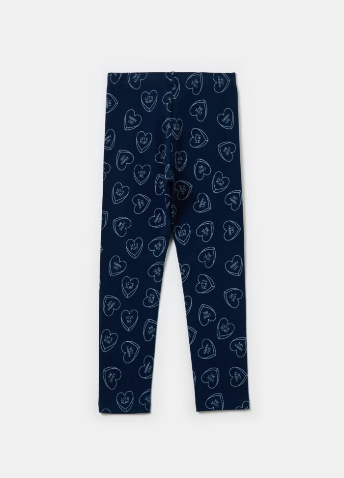 ⁦Girls' Printed Leggings – Navy⁩ - الصورة ⁦2⁩