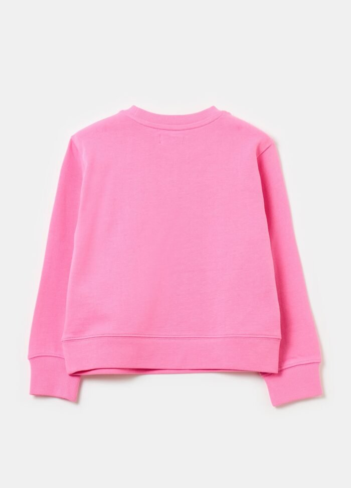 ⁦Girls' Round-Neck Sweatshirt – Fuchsia Pink⁩ - الصورة ⁦2⁩
