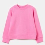 Girls' Round-Neck Sweatshirt – Fuchsia Pink