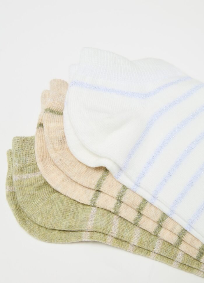 ⁦Women's 5-Pack Socks – Brown & White⁩ - الصورة ⁦2⁩