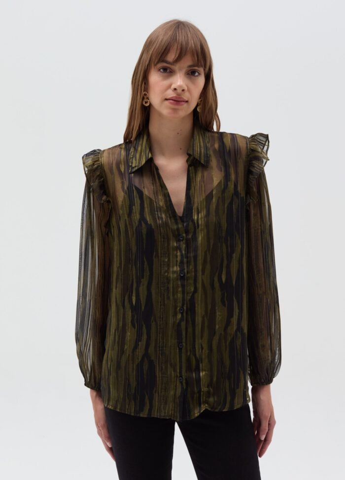 ⁦Women's Shirt – Military Green⁩ - الصورة ⁦2⁩
