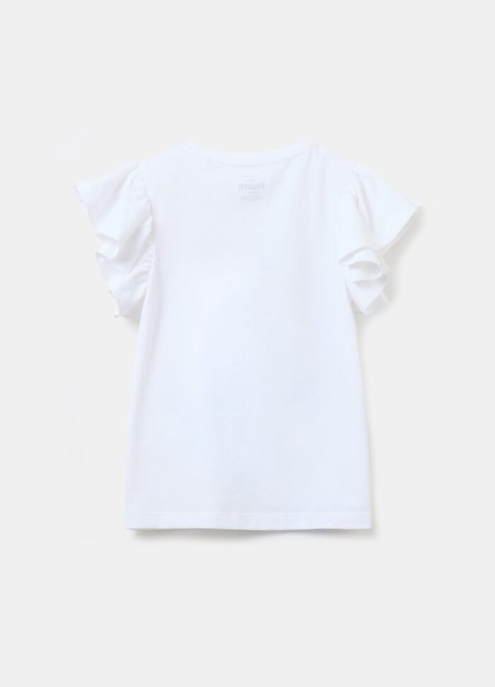 ⁦Girls' Plain T-Shirt – White⁩ - الصورة ⁦2⁩