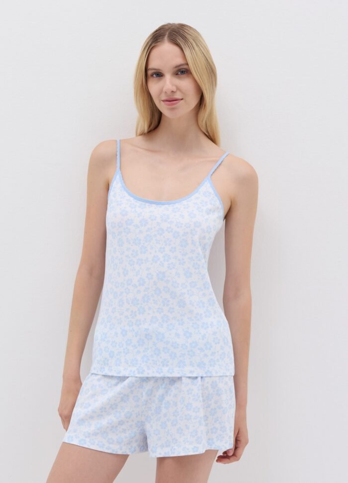 ⁦Women's Pyjama Camisole – Chambray Blue⁩ - الصورة ⁦2⁩