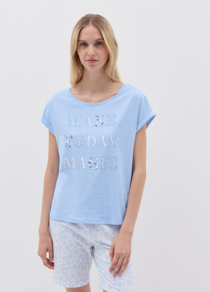 ⁦Women's Pyjama Top – Chambray Blue⁩ - الصورة ⁦2⁩