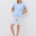 Women's Cotton Pyjama Shorts – Chambray Blue