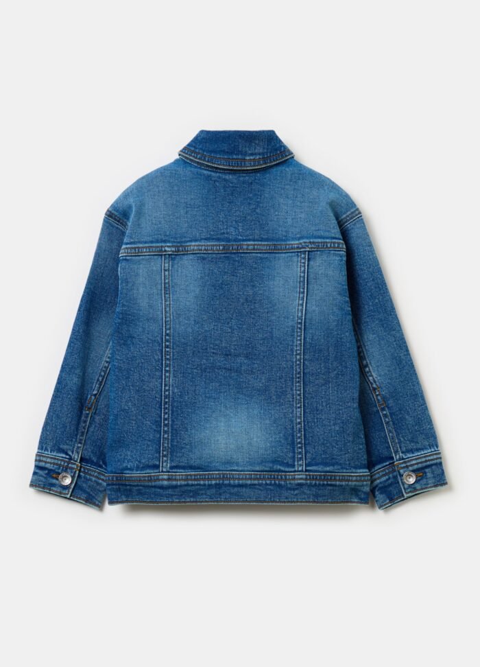 ⁦Boys' Denim Jacket – Dark Blue⁩ - الصورة ⁦2⁩
