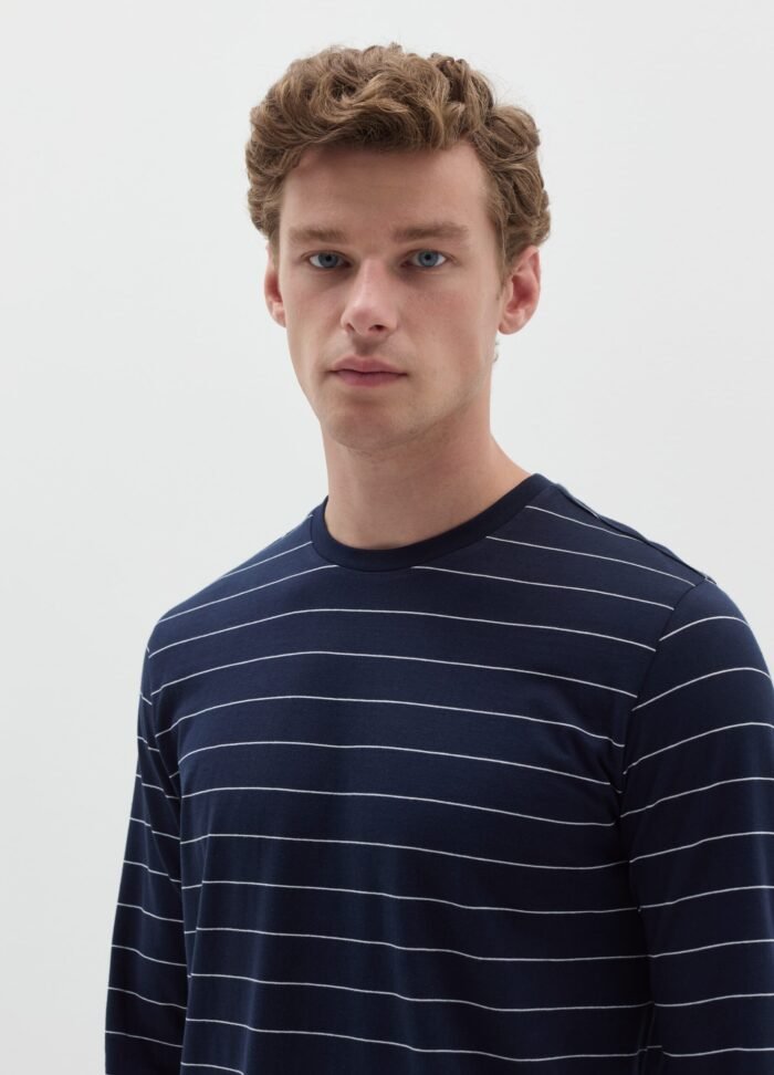 ⁦Men's Striped Pyjama Set – Dark Navy⁩ - الصورة ⁦2⁩