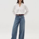 Women's Low-Waist Jeans – Medium Blue
