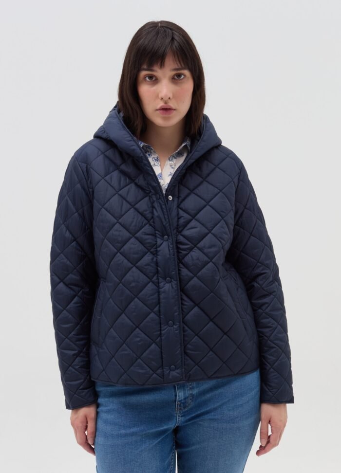⁦Women's Quilted Jacket – Navy⁩ - الصورة ⁦2⁩