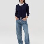 OVS 3-4 Sleeve Cardigan Navy
