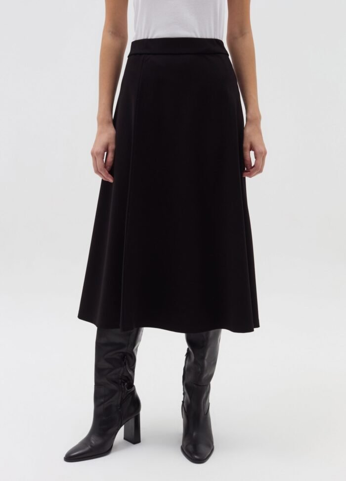 ⁦Women's Jersey Skirt – Black⁩ - الصورة ⁦2⁩
