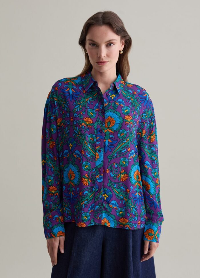 ⁦Women's Relaxed Shirt – Multicolour⁩ - الصورة ⁦2⁩