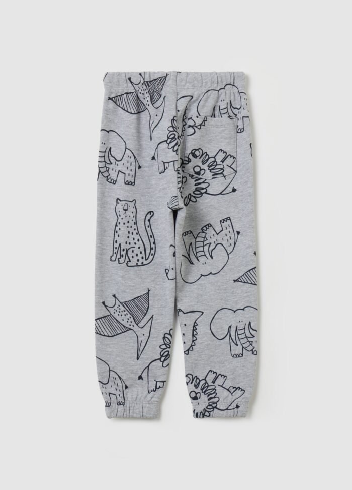 ⁦Baby Printed Joggers – Grey Melange⁩ - الصورة ⁦2⁩