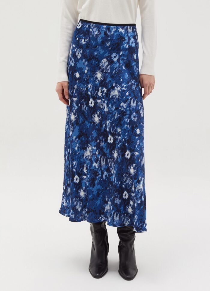 ⁦Women's Viscose Skirt – Blue⁩ - الصورة ⁦2⁩