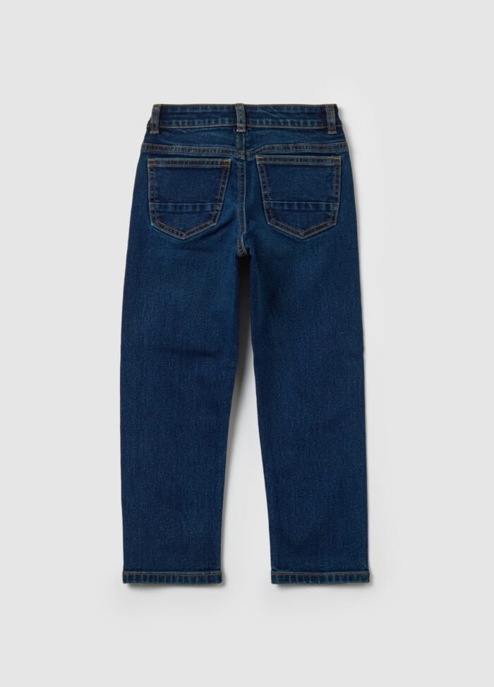 ⁦Boys' Denim 5-Pocket Jeans – Dark Blue⁩ - الصورة ⁦2⁩