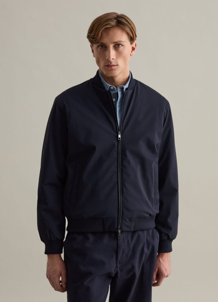 ⁦Men's Padded Bomber Jacket – Dark Navy⁩ - الصورة ⁦2⁩