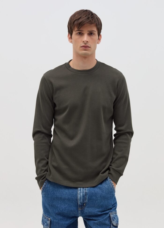 ⁦Men's Round-Neck T-Shirt – Black⁩ - الصورة ⁦2⁩