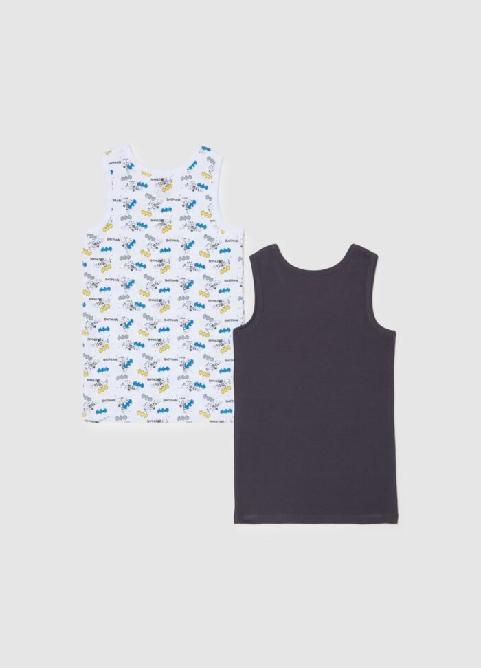 ⁦Boys' Vests – 2 Pack, Grey & White⁩ - الصورة ⁦2⁩