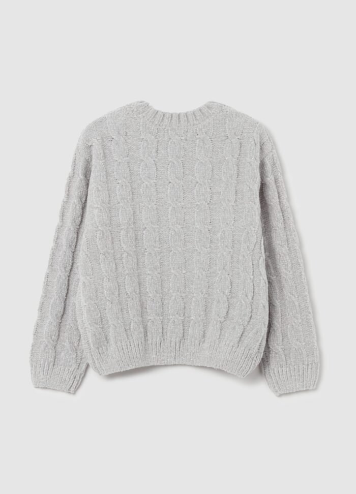 Girls' Chenille Jumper – Grey - Image 2