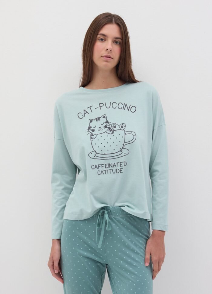 ⁦Women's Cotton Pyjama Set – Harbour Grey⁩ - الصورة ⁦2⁩