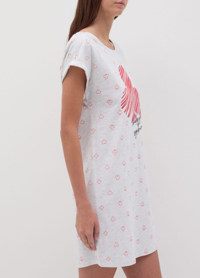 ⁦Women's Nightdress – Light Grey⁩ - الصورة ⁦2⁩