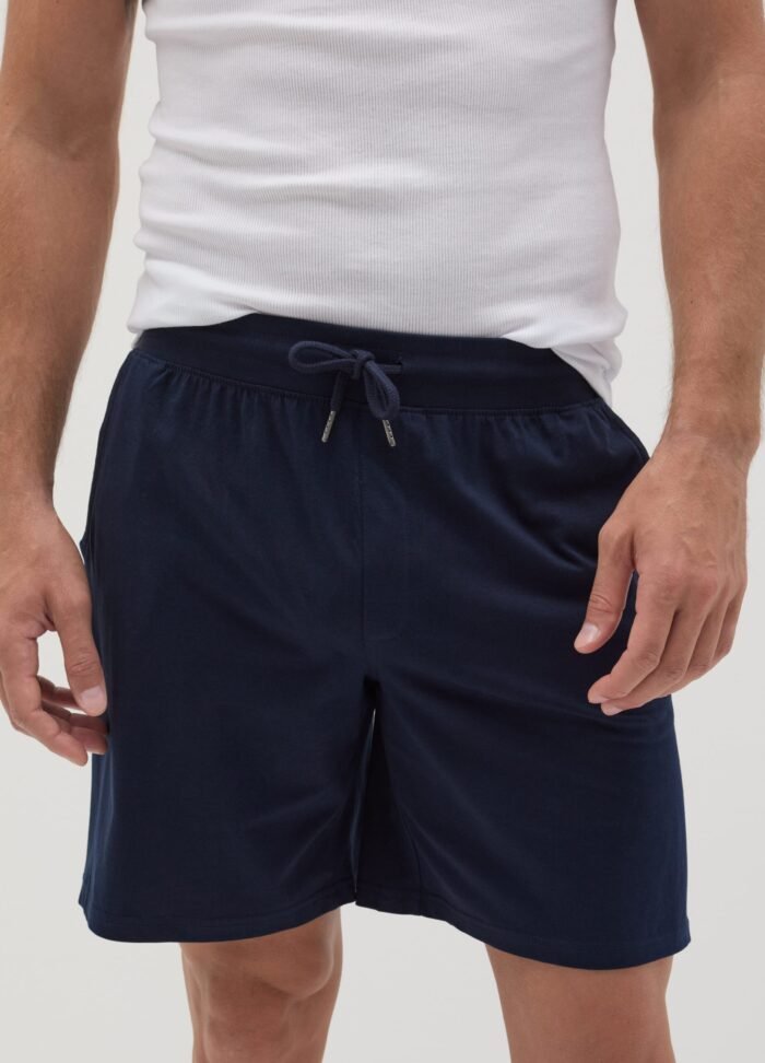 Men's Cotton Lounge Shorts – Dark Navy - Image 2