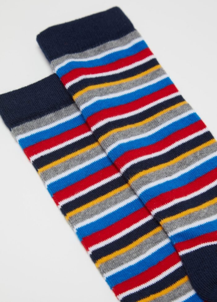 ⁦Boys' Long Socks – 2 Pack, Striped⁩ - الصورة ⁦2⁩