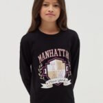 OVS Tsh L/S Prin Black