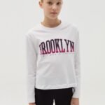 Girls' Printed Long-Sleeve Top – White