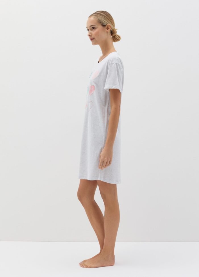 ⁦Women's Nightdress – Light Grey⁩ - الصورة ⁦2⁩