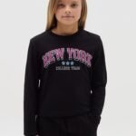OVS Tsh L/S Crop Black