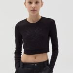 OVS Ribbed T-Shi Black