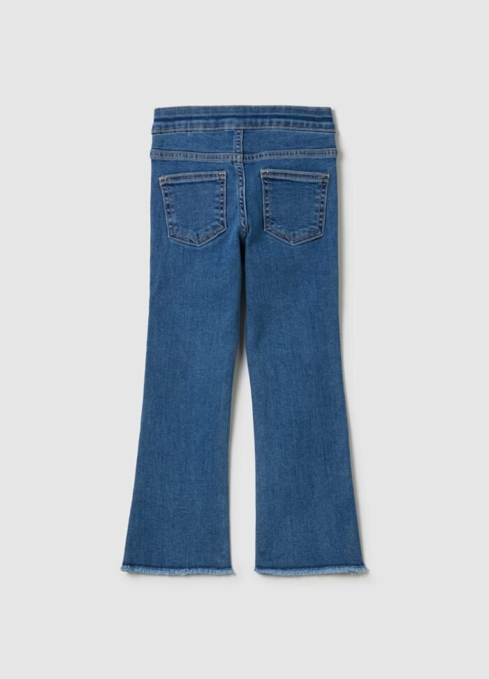 ⁦Girls' Flared Jeans – Medium Blue⁩ - الصورة ⁦2⁩