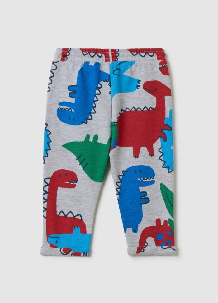 ⁦Baby Boys' Printed Joggers – Light Grey⁩ - الصورة ⁦2⁩