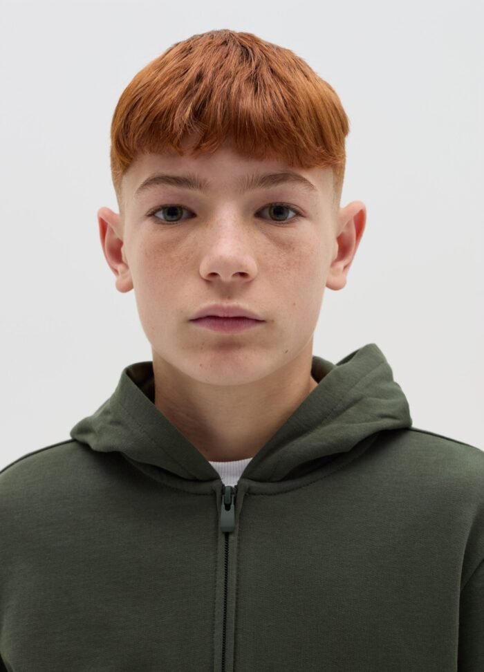 ⁦Boys' Zip-Up Sweatshirt – Kombu Green⁩ - الصورة ⁦2⁩
