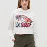 OVS Hoodie Crop Off White