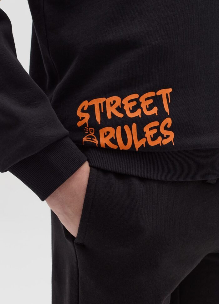 Boys' Printed Hoodie – Black - Image 2