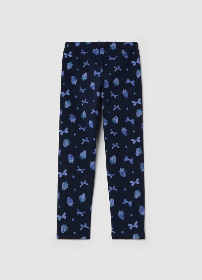 ⁦Girls' Printed Leggings – Deep Navy⁩ - الصورة ⁦2⁩