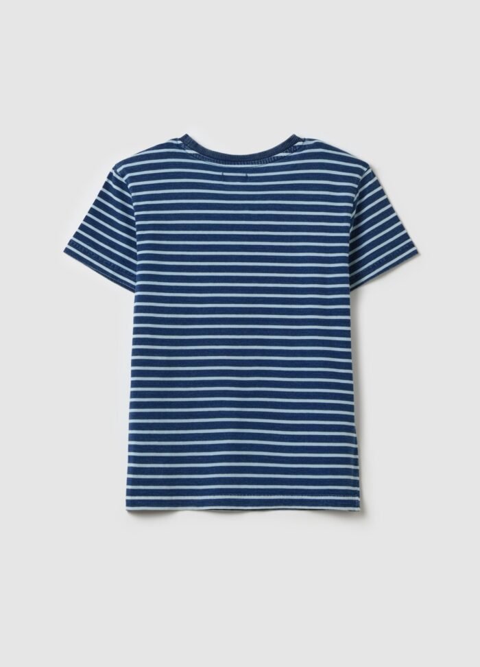 ⁦Boys' T-Shirt – White & Blue⁩ - الصورة ⁦2⁩