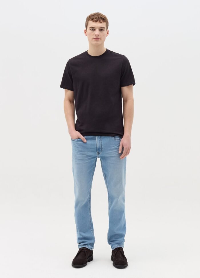 ⁦Men's Round-Neck T-Shirt – Anthracite⁩ - الصورة ⁦2⁩