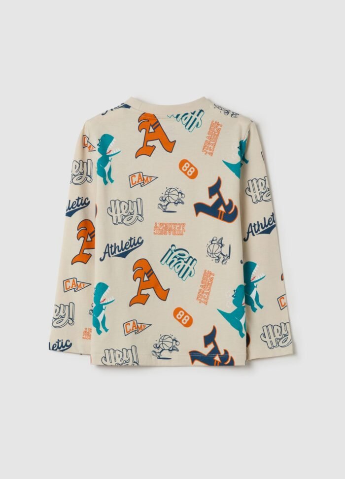 Boys' Printed T-Shirt – Almond Cream - Image 2