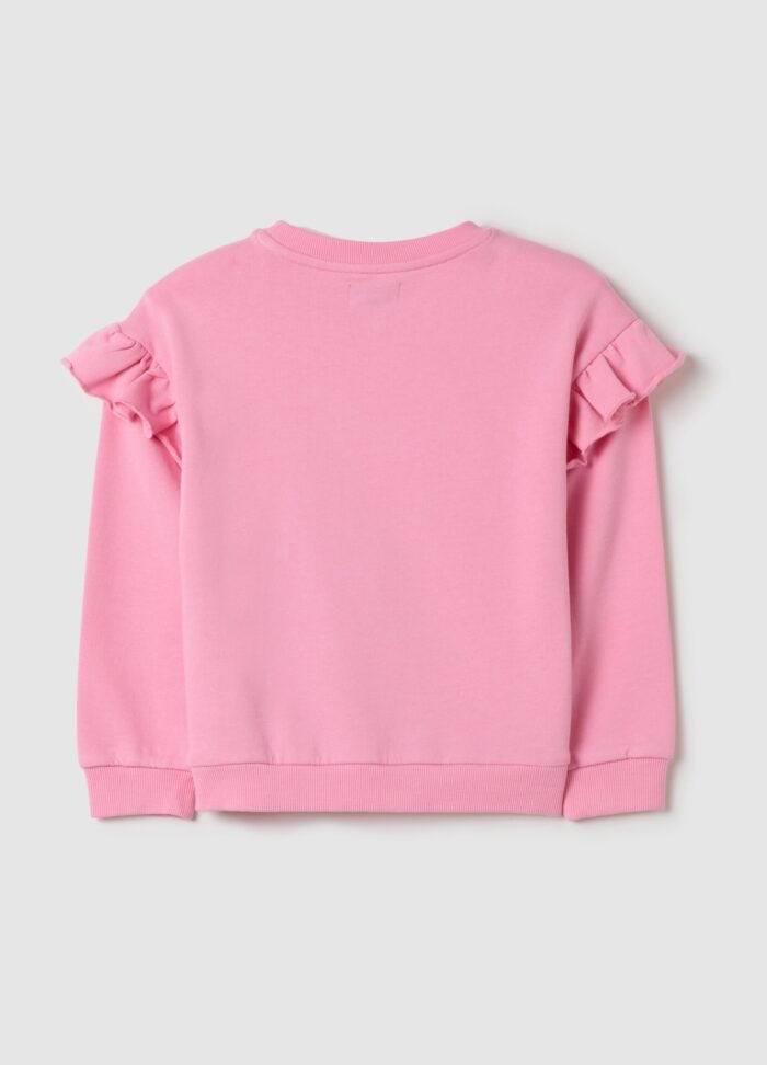 ⁦Girls' Ruched Sweatshirt – Pink⁩ - الصورة ⁦2⁩