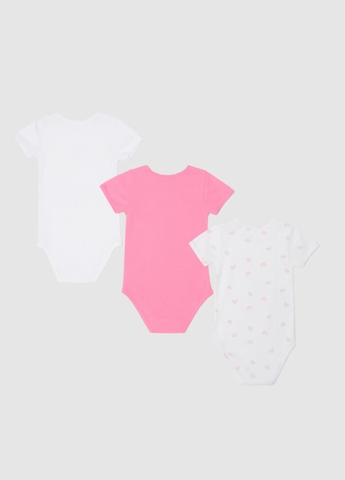 Baby Bodysuits – 3 Pack, Dark Pink - Image 2