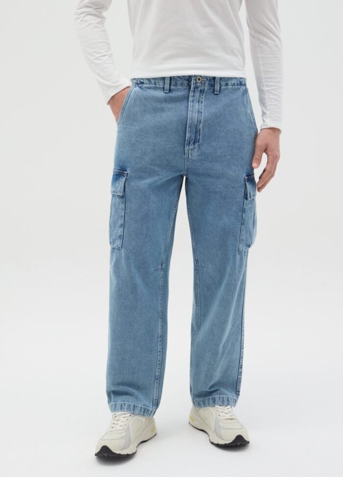 ⁦Men's Cargo Trousers – Light Blue⁩ - الصورة ⁦2⁩