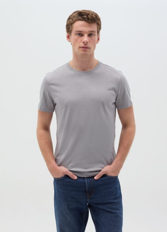 ⁦Men's Round-Neck T-Shirt – Dove Grey⁩ - الصورة ⁦2⁩