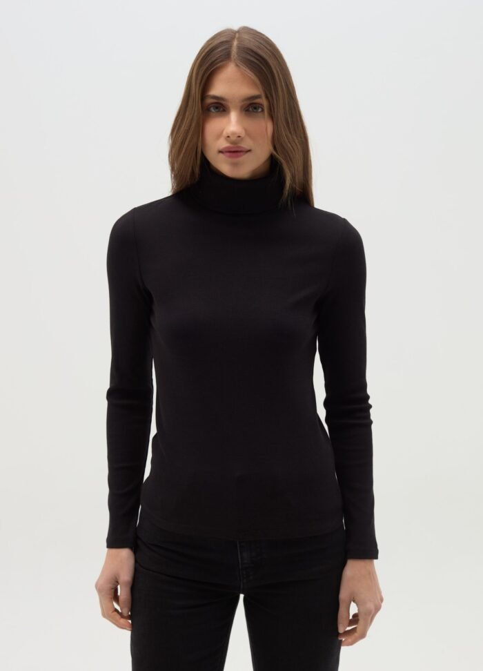 Women's Turtleneck Top – Black - Image 2