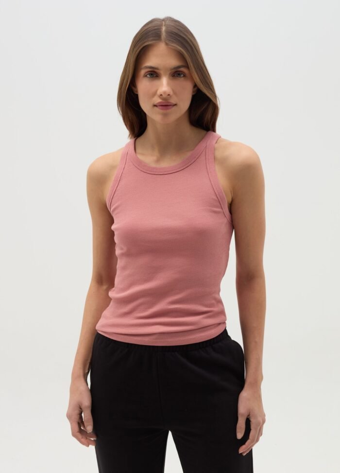 ⁦Women's Ribbed Tank Top – Nude⁩ - الصورة ⁦2⁩