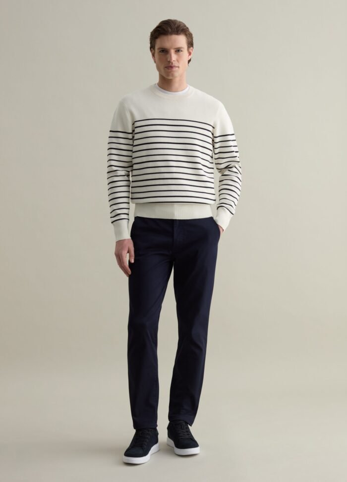 ⁦Men's Jumper – White & Blue⁩ - الصورة ⁦2⁩