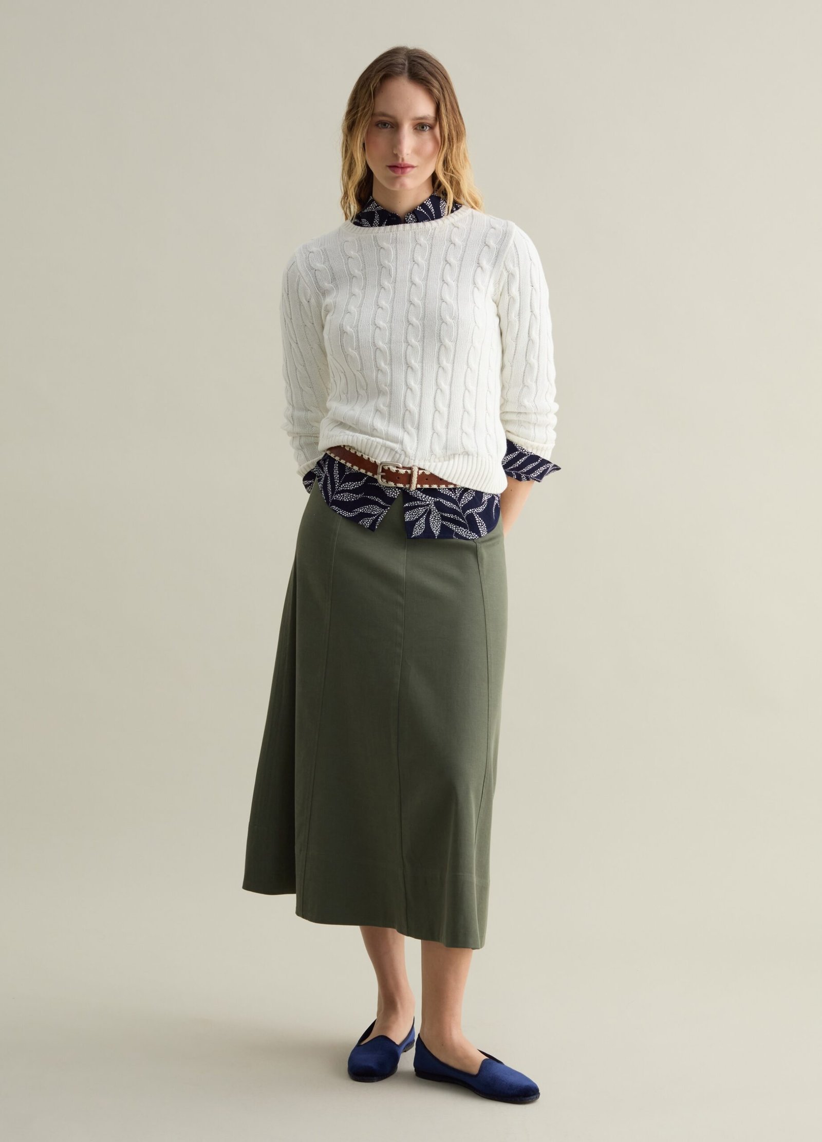 13448518.jpg Women's Cotton Cable-Knit Jumper – Coconut White - Image 1